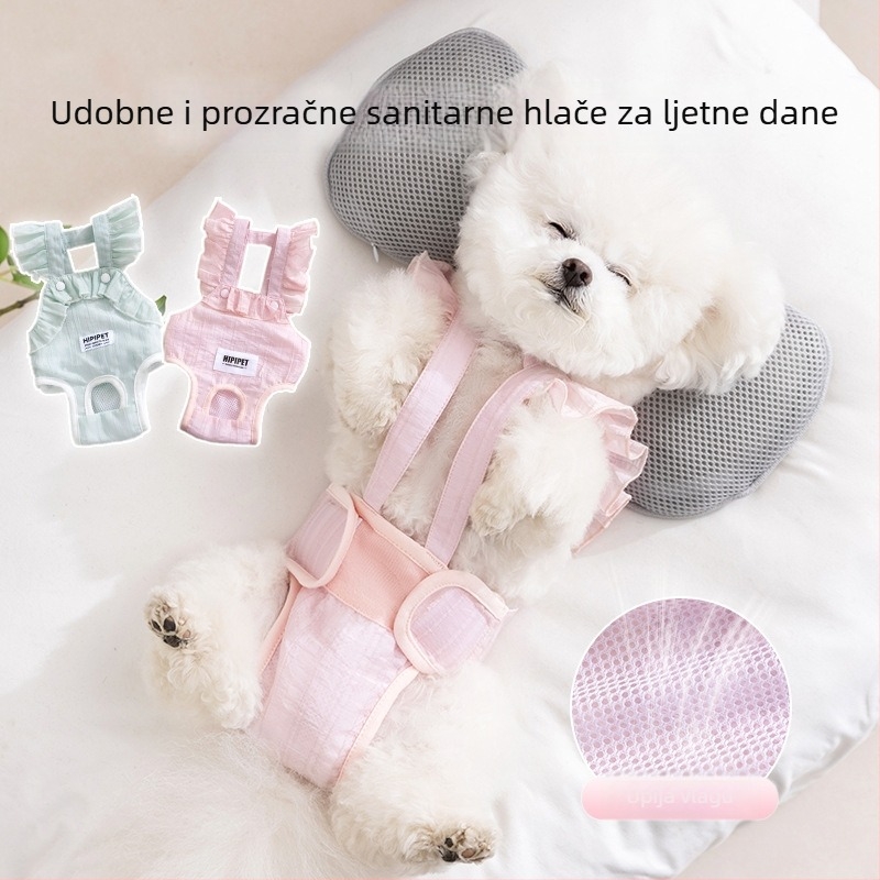 Psi menstrualne hlače - prugasti žakard materijal, stil Princess, branda Sour bear