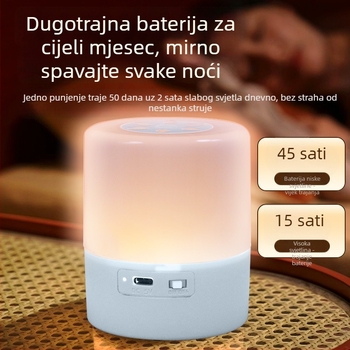 Stolna noćna lampica s ugrađenom baterijom i dodirnim prekidačem, geometrijski plastični abažur, ambijentalno osvjetljenje