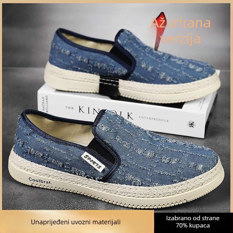 Muške tenisice od platna, prozračne, lagane, otporne na habanje, na vezanje, gumeni đon