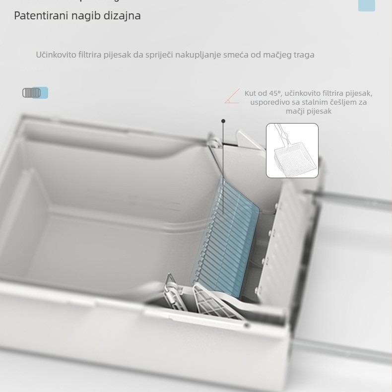 Kutija za mačji pijesak s ručicom za izvlačenje, potpuno zatvoren, PE materijal, Forest Technology