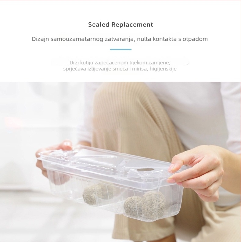 Kutija za mačji pijesak s ručicom za izvlačenje, potpuno zatvoren, PE materijal, Forest Technology