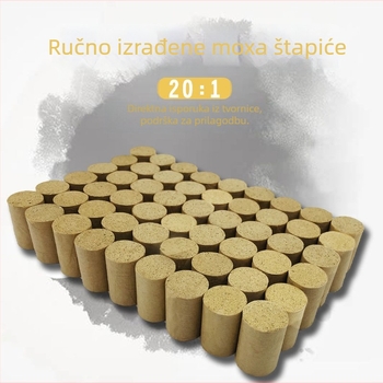 Moxa stup Ai follows – materijal: zreli Ai Rong; pakiranje: 150 kom; tiskani logo; prilagođena obrada; Primjena: zdravstvena njega, masaža, fitness ljepota, sportsku zaštitu