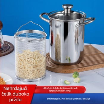 Duboko kuhalo od nehrđajućeg čelika 304, složeno dno, višenamjenski kuhinjski lonac za opći štednjak