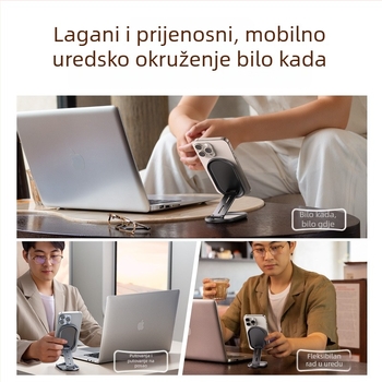 Stolni držač za mobitel s magnetskim sklapanjem, prenosiv, otporan na podrhtavanje (legura)