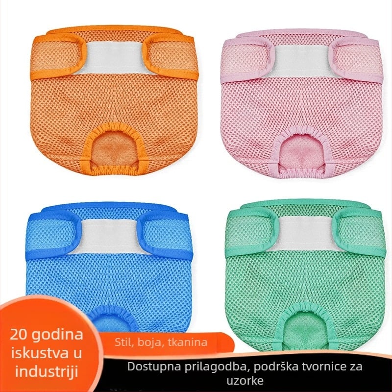 Kailina prozračne mrežaste pseće fiziološke hlače sa Velcro kopčom, podesivi pojas, za ženku psa