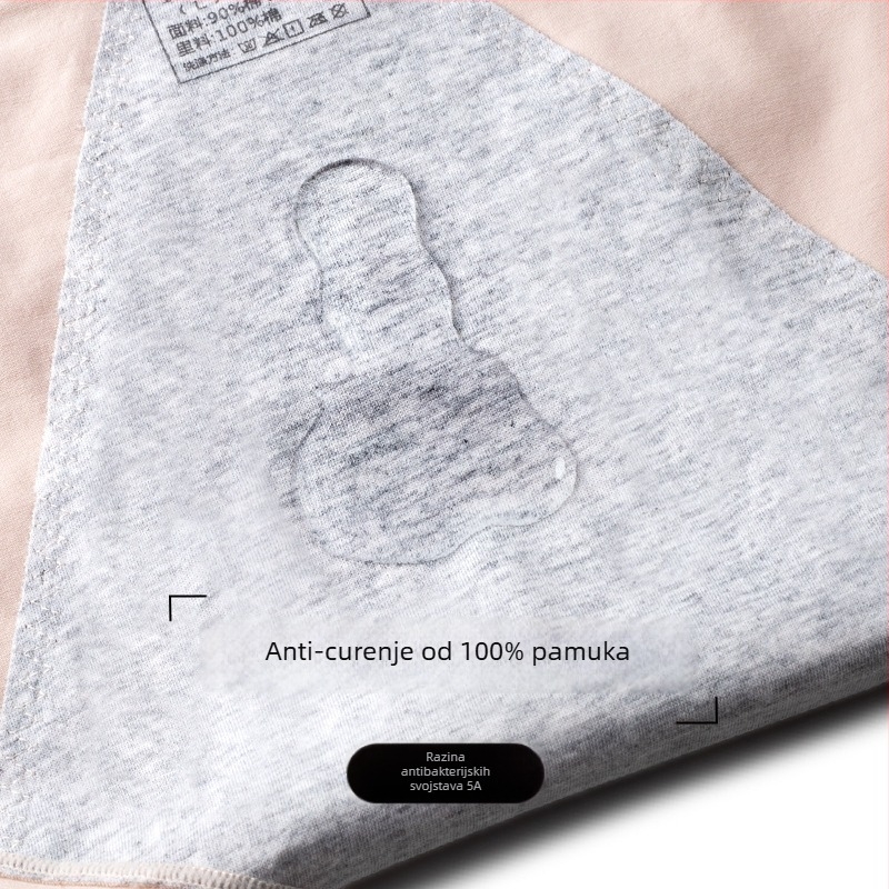 Ženske gaćice srednje visine, prozračne od pamuka, s pamukom u preponama, jednobojne, fiziološka funkcija