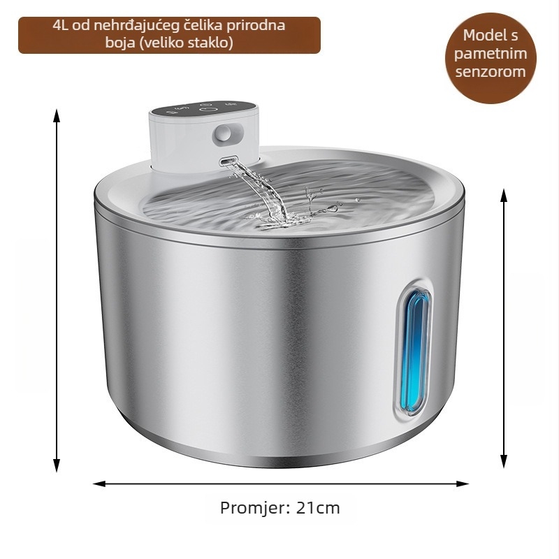 Pametna fontana za vodu za kućne ljubimce, za pse i mačke, odvojiva, 1100 g, model Smart
