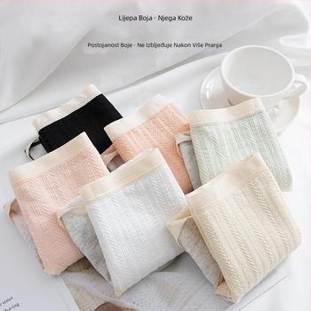 Ženske donje rublje s srednjom struku za menstrualni period, glavna tkanina 93,5% pamuk, podstava u preponama 100% pamuk, jacquard pletenje