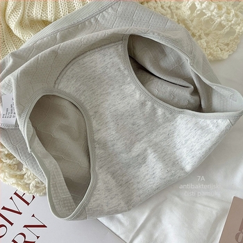 Ženske higijenske gaćice za vrijeme mjesečnice s antibakterijskim svojstvima, produženi preponski dio, srednje visoke, 100% pamuk, zaštita od curenja