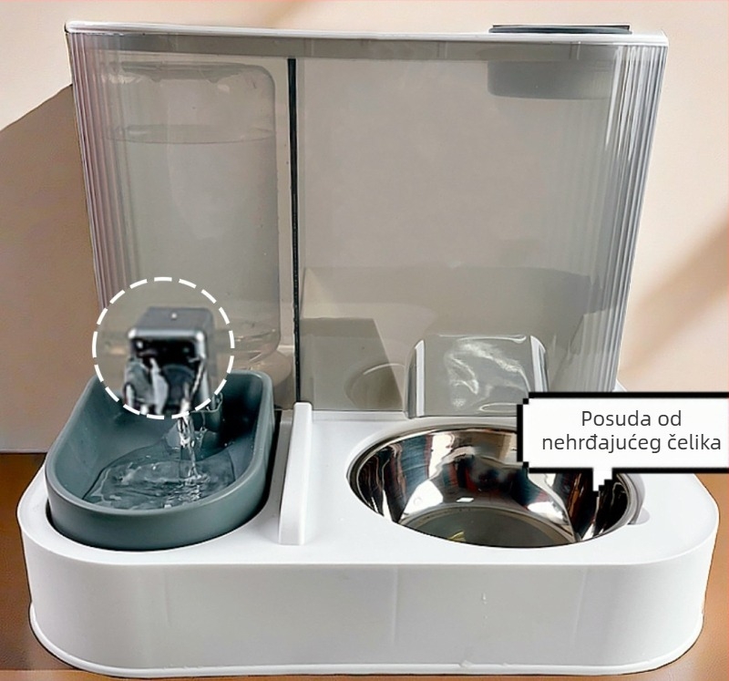 2-u-1 hranilica i dispenzer vode za mačke i pse, odvojiva električna posuda za kućne ljubimce