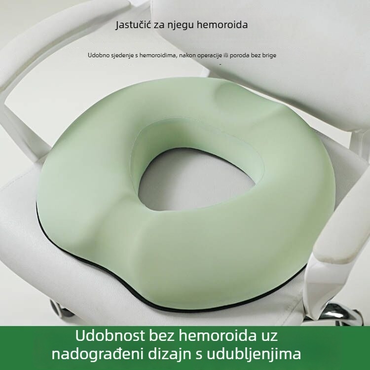 Jastučnica za sjedenje za hemoroide nakon operacije, memorijska pjena, prozračan šuplji dizajn, za trudnice i uredsku upotrebu