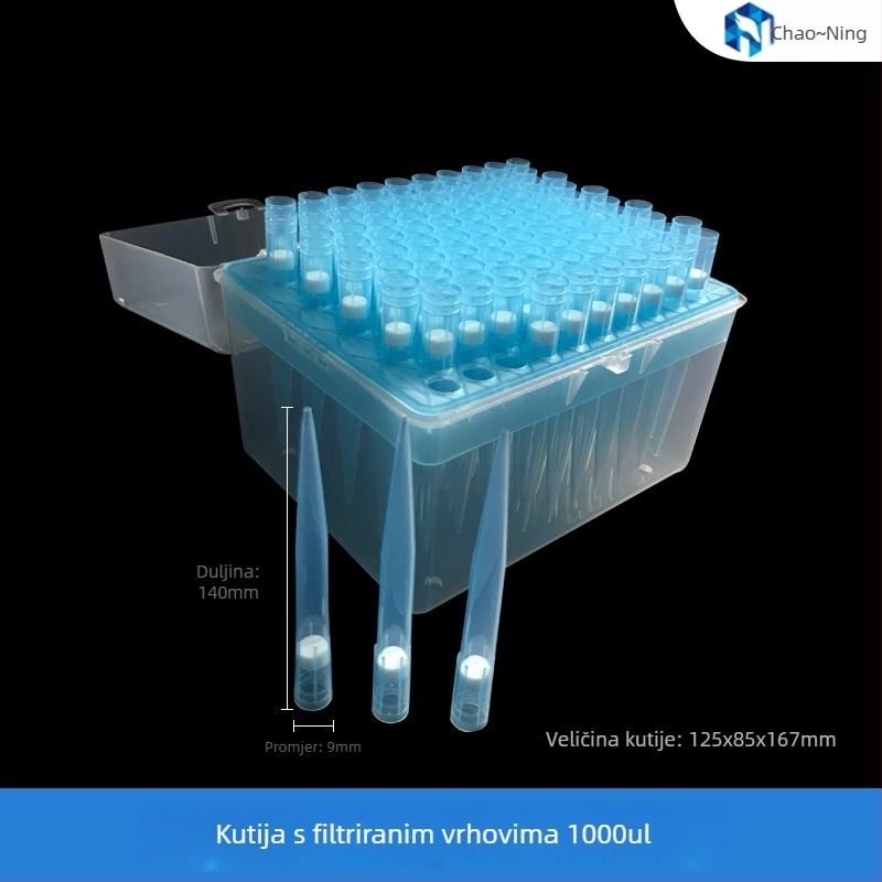 Jednokratne filtrirane pipetne vrhovi, 10–1000 μL, sterilno pakiranje, Han Yining