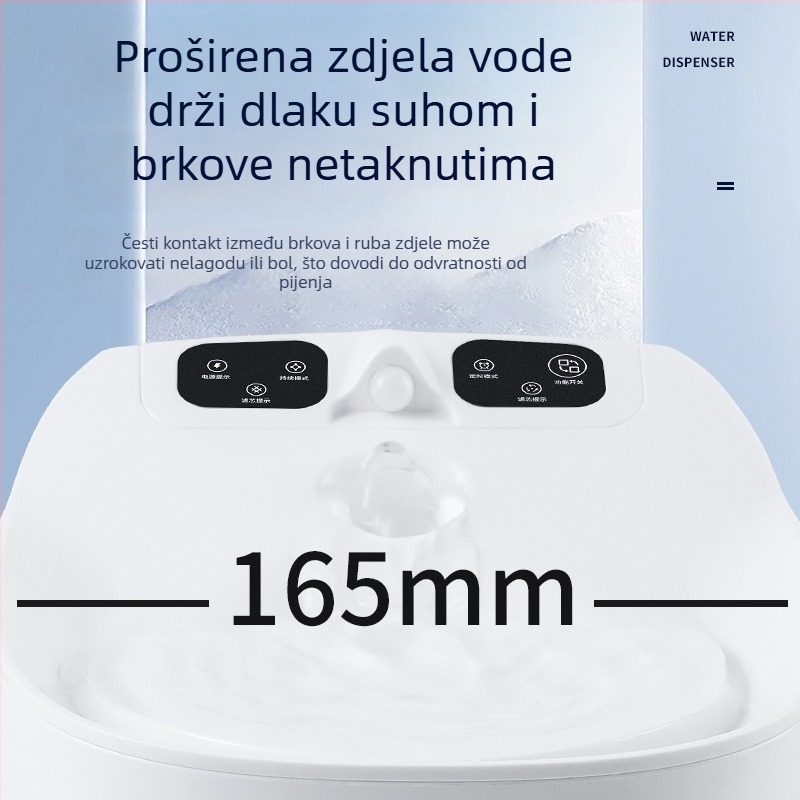 Pametni fontan vode za kućne ljubimce s USB punjenjem, automatskom cirkulacijom i filtracijom, odvojiva — za mačke i pse, model MSW102