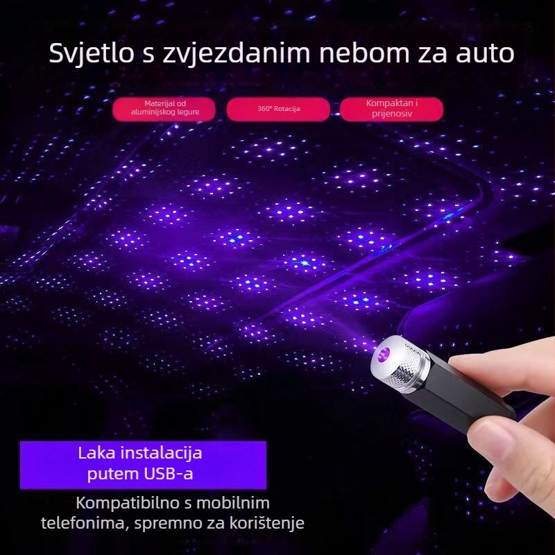 LED svjetlo za strop automobila s zvjezdanim nebom, model 12, 5V, 3.9W