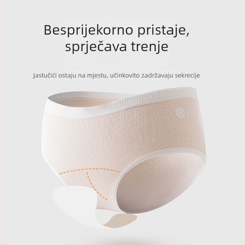 Bonas ženske antibakterijske pamučne gaćice bez šavova s produženom preponom, medicinske klase pamuka klase A