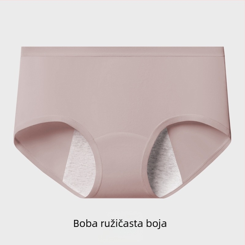 Ženske pamukaste menstrualne gaćice s antibakterijskom zaštitom – srednji pojas, glavni materijal 95% pamuk, podstava prepona 100% pamuk, jednobojni uzorak, prozračno