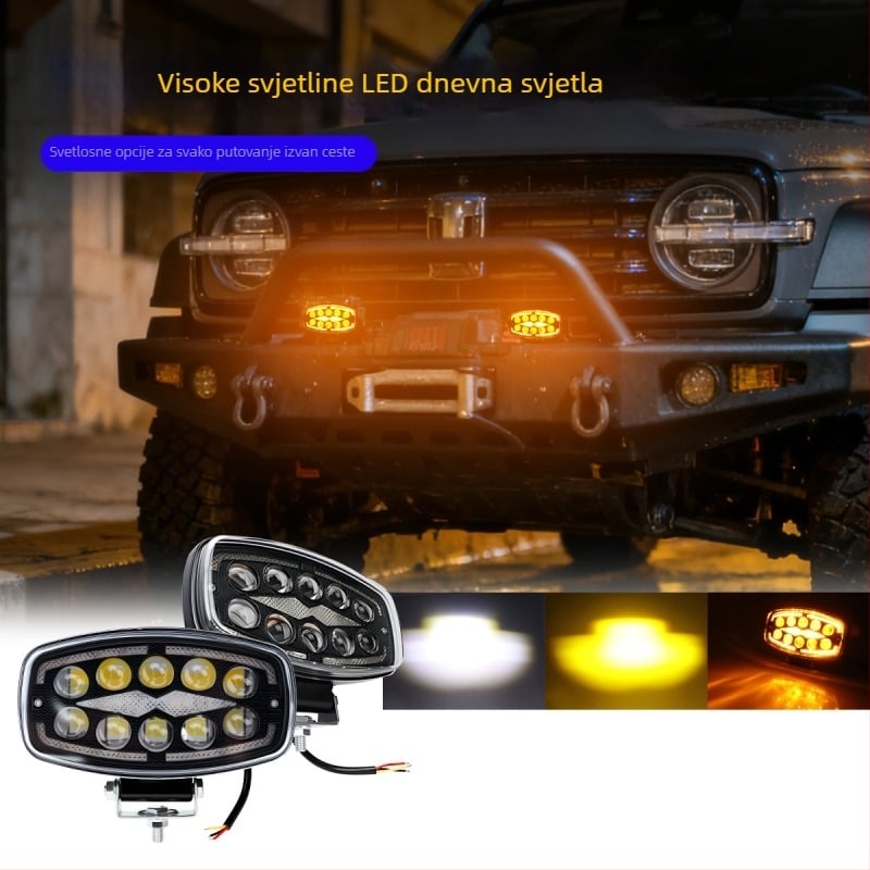 LED reflektor za automobilni krov, aluminijsko kućište, model work135, napon 10–60V, vijek trajanja 50000h, univerzalna kompatibilnost