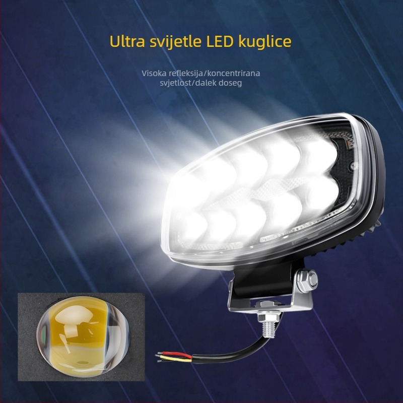 LED reflektor za automobilni krov, aluminijsko kućište, model work135, napon 10–60V, vijek trajanja 50000h, univerzalna kompatibilnost