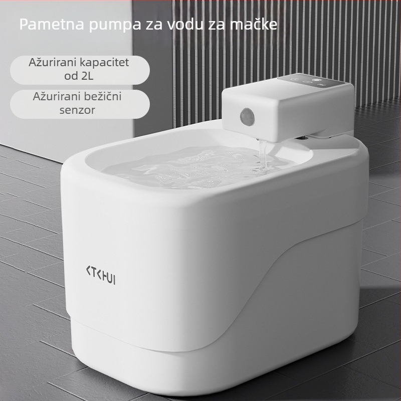 Dozator vode za mačke i pse s pametnim senzorom, tih filtr, automatsko doziranje vode, odvojivi dizajn, podrška aplikaciji