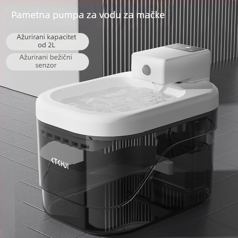 Dozator vode za mačke i pse s pametnim senzorom, tih filtr, automatsko doziranje vode, odvojivi dizajn, podrška aplikaciji