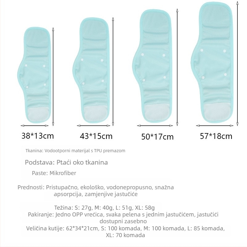 Trening hlačice za male pse, prozračne i otporne na curenje, zamjenjive pelene s kopčom, fiziološke hlačice (Materijal: Poliester; Kategorija proizvoda: Menstrualne hlačice; Stil: Opušteno; Marka: Bablonrabi)