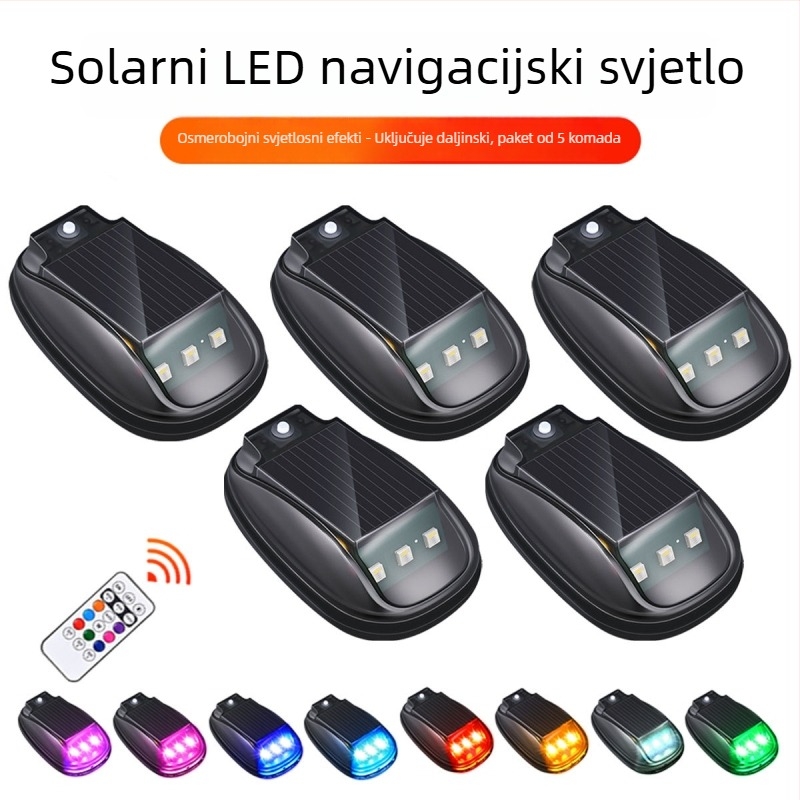 Solarna LED svjetlosna upozoravajuća lampica za krov DRL169, ABS kućište, vodootporno, LED izvor svjetla, vijek trajanja 50 000 sati