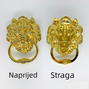 Držač vrata s glavom lava i velikim povlačnim prstenom — cinkovog legura, lijevanje pod tlakom, novi kineski stil, za ormariće, ladice i vrata garderobe