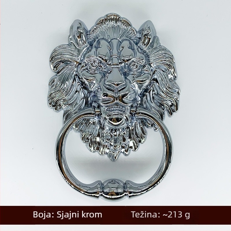 Držač vrata s glavom lava i velikim povlačnim prstenom — cinkovog legura, lijevanje pod tlakom, novi kineski stil, za ormariće, ladice i vrata garderobe