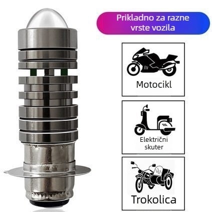 LED prednje svjetlo za motocikl s Fisheye snopom – kućište od aluminija, 9W, 8–85V, 0,2A