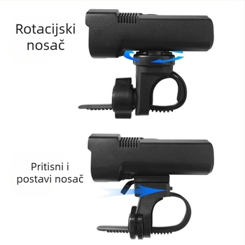 Prednje svjetlo za bicikl s prikazom snage, 2000 lm, IPX5, pet razina podešavanja, dugi domet