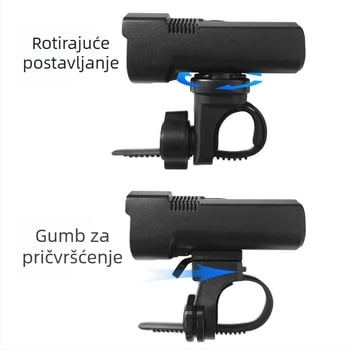 Prednje svjetlo za bicikl, 2000LM, 5 razina jačine, IPX5 vodootporno