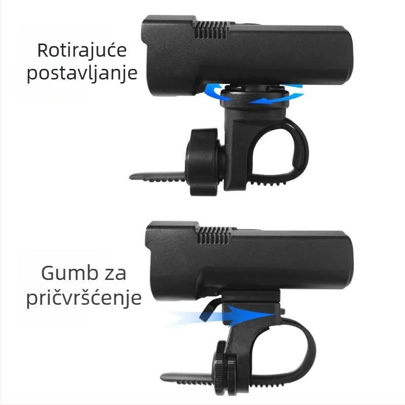 Prednje svjetlo za bicikl, 2000LM, 5 razina jačine, IPX5 vodootporno