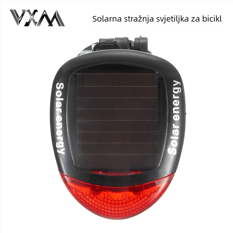Solarna stražnja svjetiljka za bicikl s LED sigurnosnim bljeskom za planinske bicikle — Marka VXM, prilagodba obrade, licencirana privatna oznaka, nije uvozena