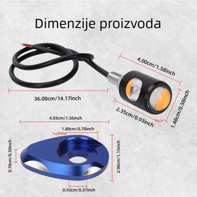 Motocikl LED pokazivač smjera traka s aluminijskom pločom i COB Eagle-Eye dvostruko svjetlo (Model drl134+mp057, 12V, vijek trajanja 50 000 h)