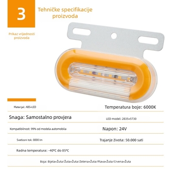 Kamionske bočne svjetiljke, ABS+LED, 24V, Model TRUCK034, Kevanly
