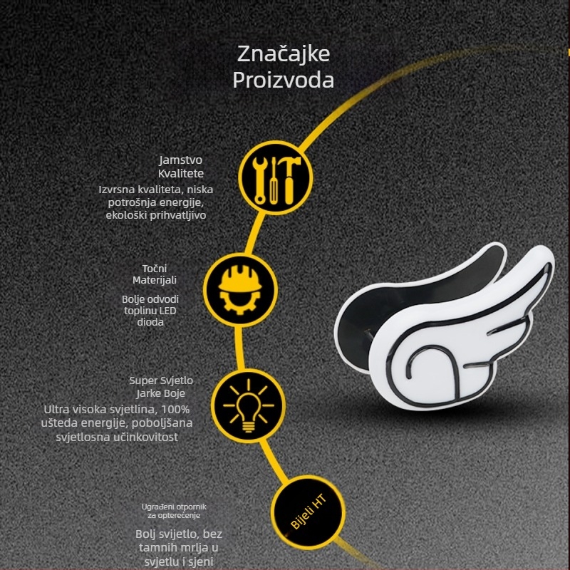 Svjetlo za motocikl DRL163 s krilatim orlovim okom (12V, plastika)