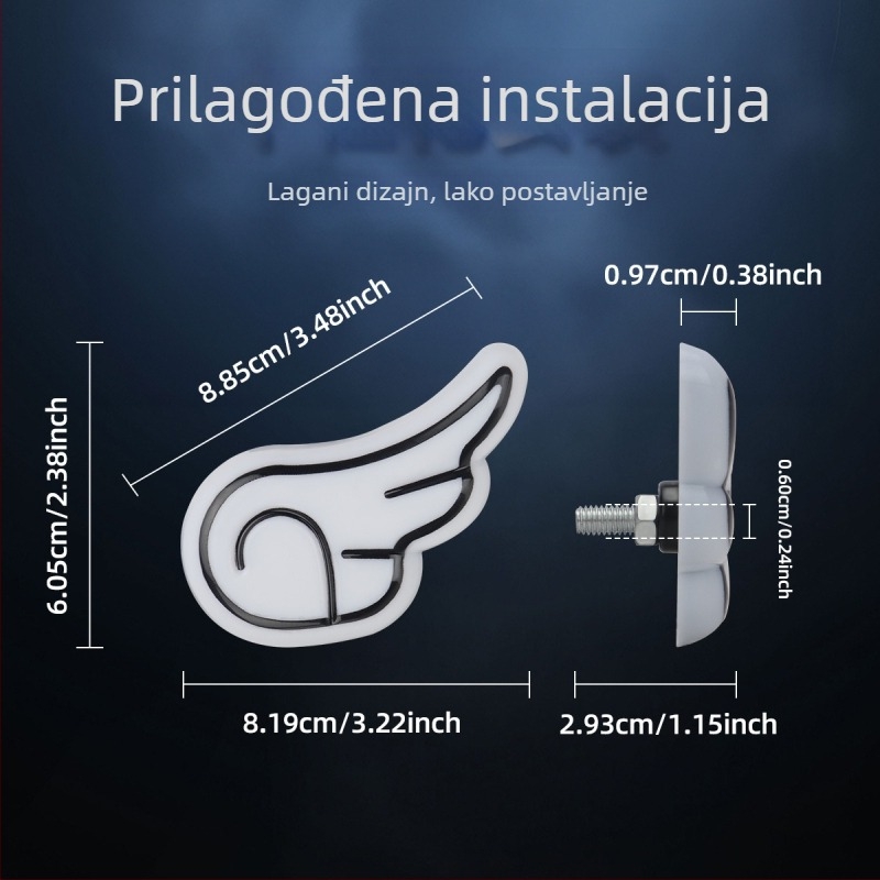 Svjetlo za motocikl DRL163 s krilatim orlovim okom (12V, plastika)