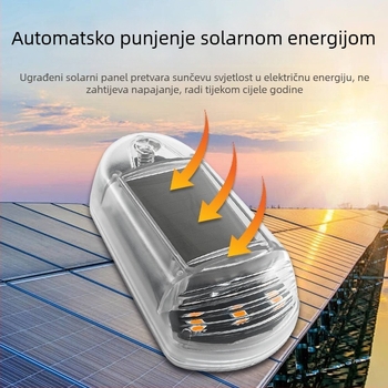 LED solarno krovno svjetlo za kamione i pickup vozila – bežični, bljeskalno svjetlo i pilotsko svjetlo, model warning020, 12V, PVC, univerzalna kompatibilnost, prilagodljivo