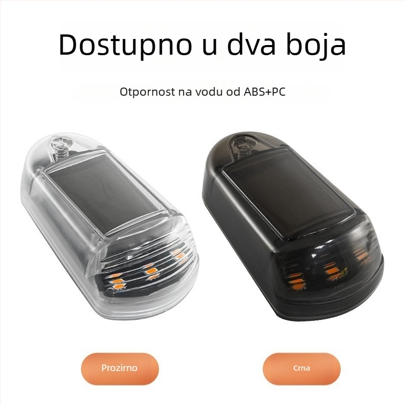 LED solarno krovno svjetlo za kamione i pickup vozila – bežični, bljeskalno svjetlo i pilotsko svjetlo, model warning020, 12V, PVC, univerzalna kompatibilnost, prilagodljivo