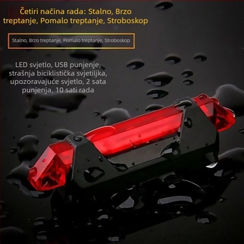 Zadnja svjetiljka za planinski bicikl s motivom Gypsophila, paralelna laserska zraka, punjivo višebojno osvjetljenje, sigurnosno upozorenje za noćnu vožnju