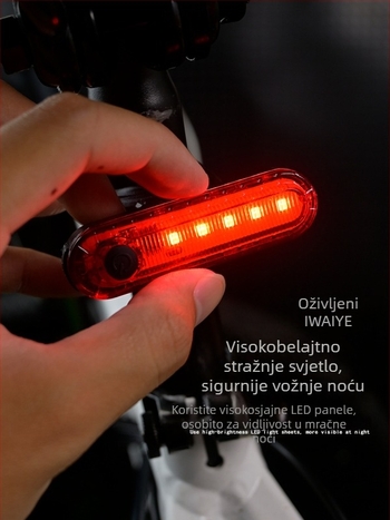 Stražnje svjetlo za planinski bicikl, s mogućnošću punjenja, za noćnu vožnju, bljeskan način, kompatibilno s planinskim, cestovnim i balansnim biciklima