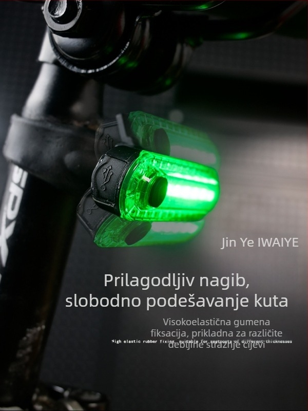 Stražnje svjetlo za planinski bicikl, s mogućnošću punjenja, za noćnu vožnju, bljeskan način, kompatibilno s planinskim, cestovnim i balansnim biciklima