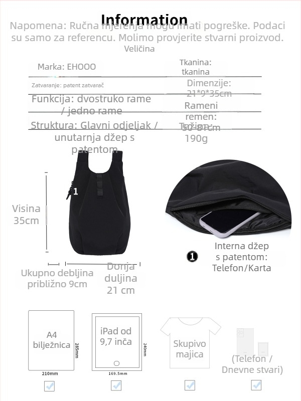 Lagani vanjski ruksak, unisex, 20–35 L, 9-inčni prijenosno računalo, zračni jastuk remen, prozračan