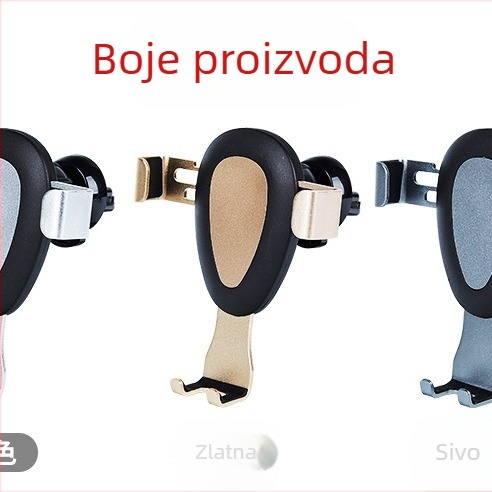 Auto držač za telefon s gravitacijskim mehanizmom, 360° rotacija, klips za ventiliranu rešetku, univerzalna kompatibilnost