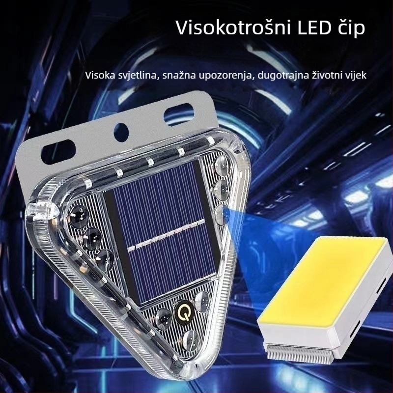 Solarno upozoravajuće svjetlo – sprječavanje stražnjeg sudara, stražnje svjetlo za kamion, magnetsko učvršćivanje, bez žica – ABS, 0,4V, Cloud Eyes, Hengjiao 675456734419, kompatibilno sa svim modelima