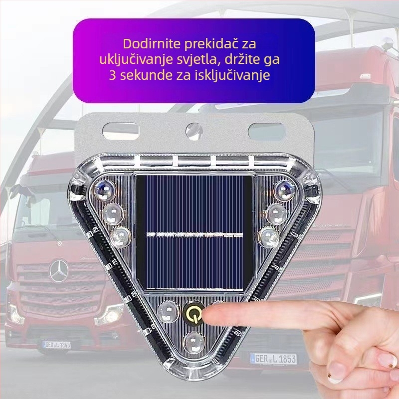Solarno upozoravajuće svjetlo – sprječavanje stražnjeg sudara, stražnje svjetlo za kamion, magnetsko učvršćivanje, bez žica – ABS, 0,4V, Cloud Eyes, Hengjiao 675456734419, kompatibilno sa svim modelima