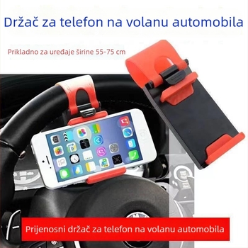Držač za mobitel za volan automobila, prenosni plastični nosač, model volana, opća kompatibilnost, podržava prilagodbu