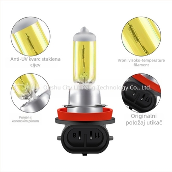 Halogenska automobilska žarulja – 55W, 12V, baze H4/H7/H1/H11/9006/9005, 500 lm, staklena zaštita