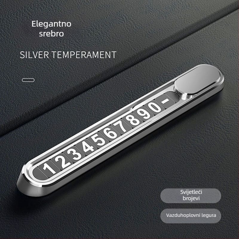 Metalni privjesak privremenog parkinga automobila s kontakt telefonom – stilizirani dodatak vozilu; Marka Ancient style; Materijal Metal; Ispis logotipa Moguće; Tip Drugi