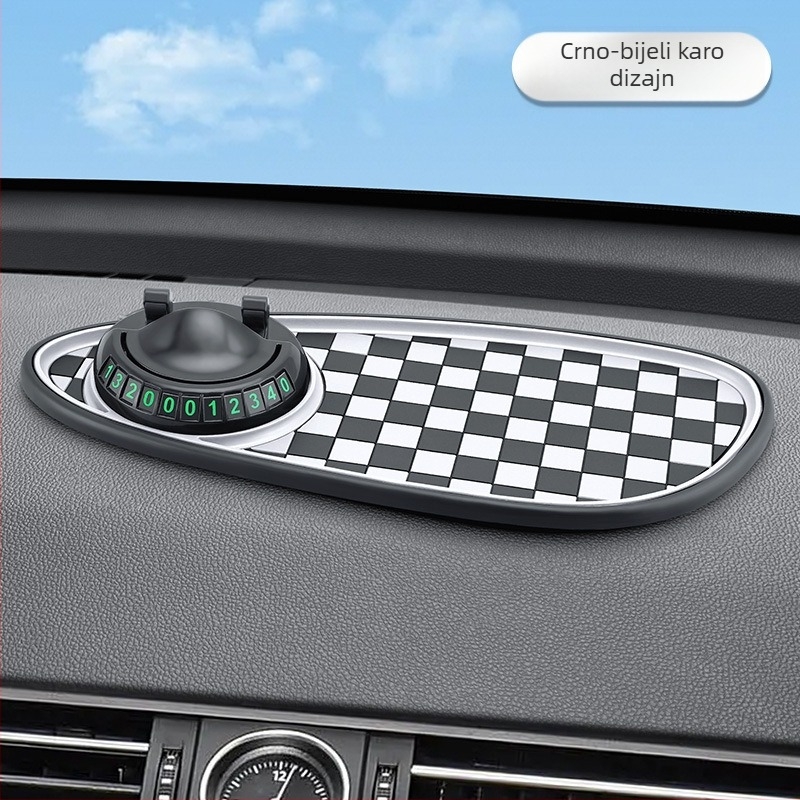 Protuklizna podloga za središnju konzolu automobila, PVC, 3-u-1 držač broja za parkiranje, marka Oral